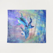 Happy Dolphin Couple Tapestry Family - Schilderen Wandkleed (Voorkant (horizontaal))