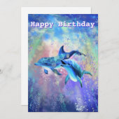 Happy Dolphin Couple Verjaardag Kaart (Voorkant / Achterkant)