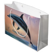 Happy Dolphin Groot Cadeauzakje (Achterkant Gekanteld)