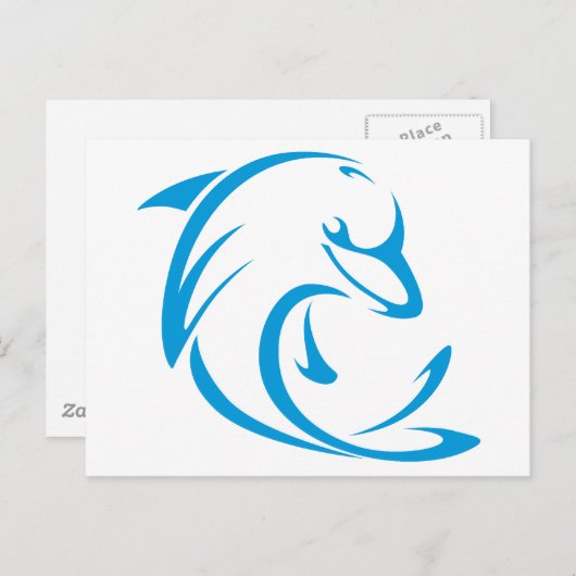 Happy Dolphin in Swing Drawing Style Briefkaart (Voorkant / Achterkant)
