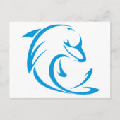 Happy Dolphin in Swing Drawing Style Briefkaart (Voorkant)