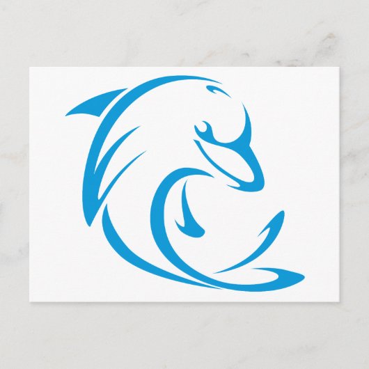 Happy Dolphin in Swing Drawing Style Briefkaart (Voorkant)