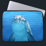 Happy Dolphin Laptop Sleeve<br><div class="desc">Een vrolijke onderzeese dolfijn. Perfect als cadeau voor elke duiker of dolfijnliefhebber.</div>