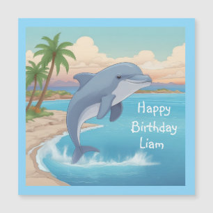 Happy Dolphin Magnetische Verjaardag Kaart
