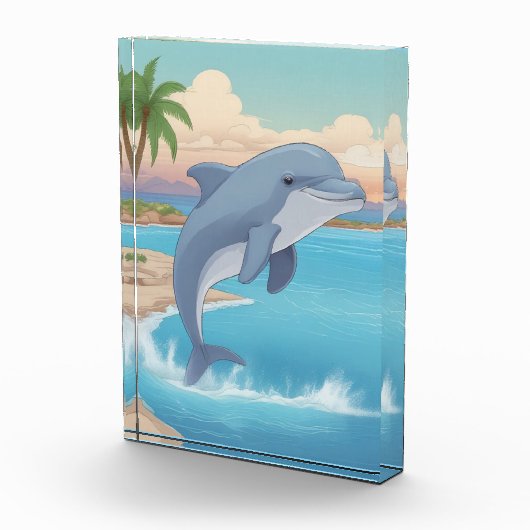 Happy Dolphin Photo Block Fotoblokken (Rechts)