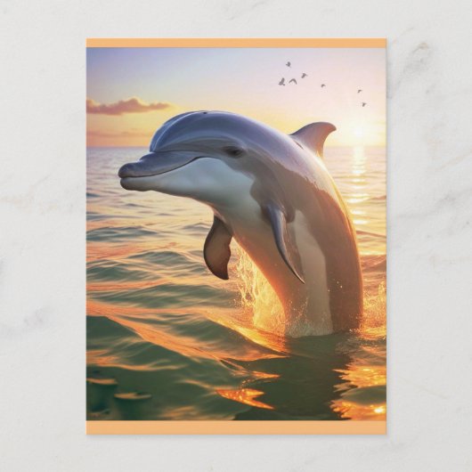 Happy Dolphin Postcard Briefkaart (Voorkant)