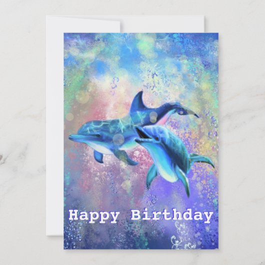 Happy Dolphin Verjaardag Kaart - (Achterkant)