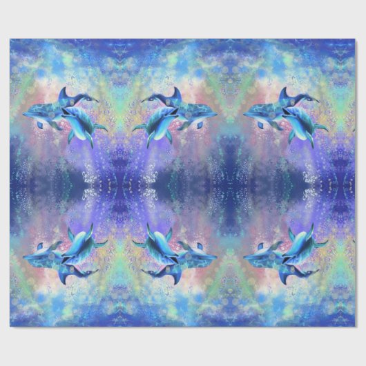 Happy Dolphin Wrapping Paper Cadeaupapier (Vlak)