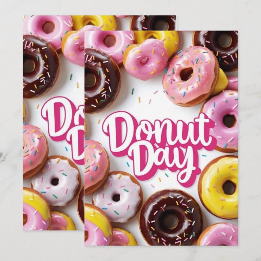 Happy Donut Day Kaart (Voorkant / Achterkant)