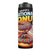 Happy Donut Day: kleurrijke gestrooide lekkernijen Thermosbeker (Voorkant)