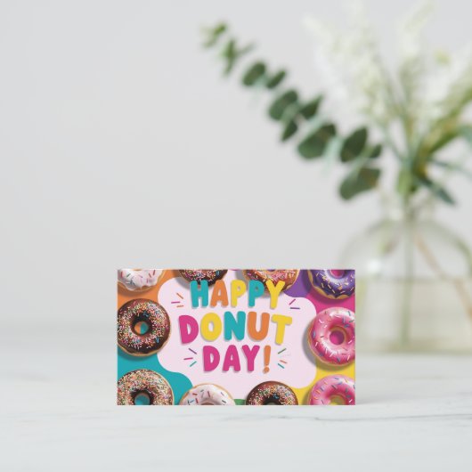 Happy Donut Day Visitekaartje (Staand voorkant)