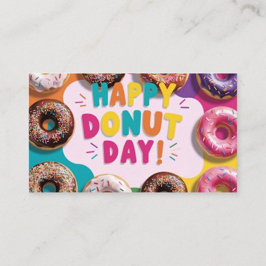 Happy Donut Day Visitekaartje (Achterkant)
