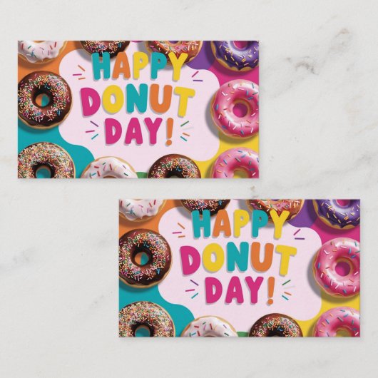 Happy Donut Day Visitekaartje (Voorkant / Achterkant)