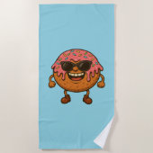 Happy Donuts Blu Strandlaken (Voorkant)