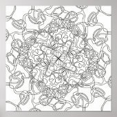 Happy Doodles: Avocado Land kleurplaat Poster (Voorkant)