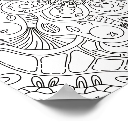 Happy Doodles: herfst kleurplaat Poster (Hoek)