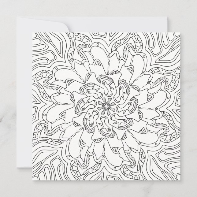 Happy Doodles: Kleurplaat Kaart voor Volwassenen (Voorkant)