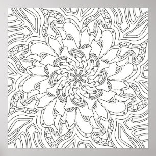 Happy Doodles: Kleurplaat voor volwassenen Poster