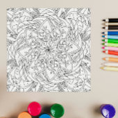 Happy Doodles: Schattigee bloemkleurplaat voor kin Poster