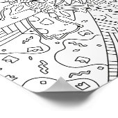 Happy Doodles: Verjaardag Kleurplaat Poster (Hoek)