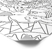 Happy Doodles: Vrolijke kleurplaat Poster (Hoek)