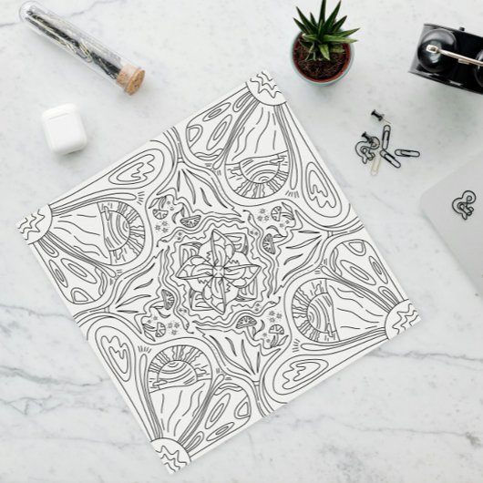 Happy Doodles: Zonnige dag kleurplaat voor kindere Poster