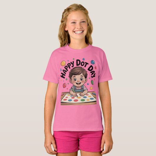 Happy Dot Day 15 september Groovy Smile Face Shirt (Voorkant volledig)