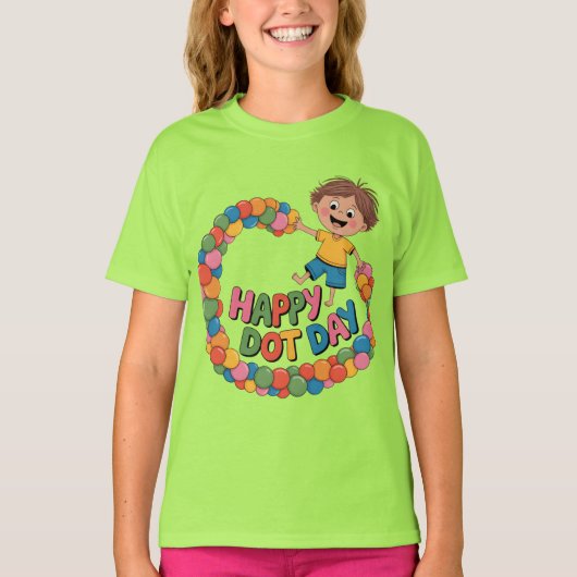Happy Dot Day 15 september Kinder T-shirt voor kle (Voorkant)