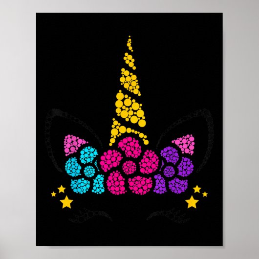 Happy Dot Day Eenhoorn Meisjes Kinder September 15 Poster (Voorkant)