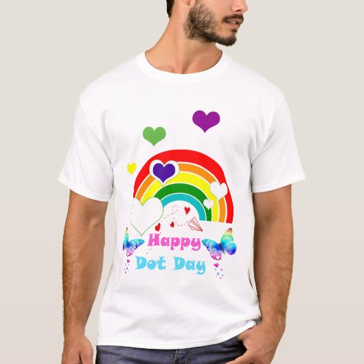 Happy Dot Day Kleurrijke Rainbow Polka Dot Boys Ki T-shirt (Voorkant)