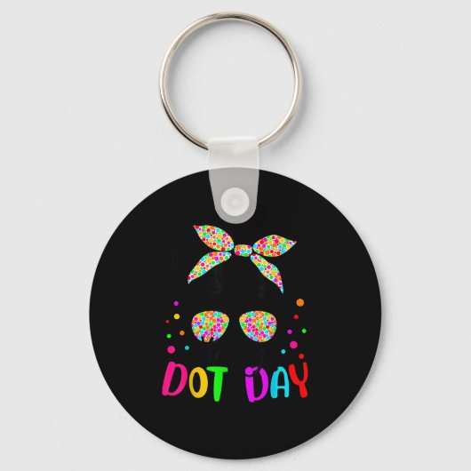 Happy Dot Day Messy Bun Kinder docent Kleurrijke s Sleutelhanger (Voorkant)
