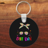 Happy Dot Day Messy Bun Kinder docent Kleurrijke s Sleutelhanger (Voorkant)