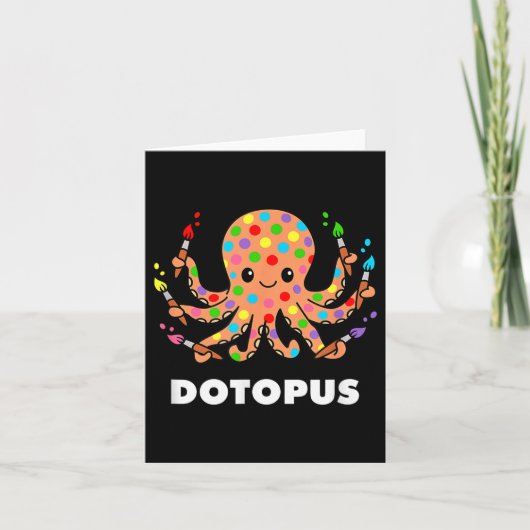 Happy Dot Day Octopus Dotopus Funny Pun Animal Kaart (Voorkant)