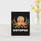 Happy Dot Day Octopus Dotopus Funny Pun Animal Kaart (Gele Bloem)