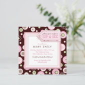 Happy Dot Sip en New Baby Welcome Invitation Kaart (Staand voorkant)