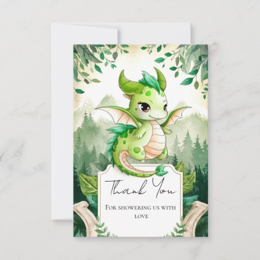 Happy Dragon Baby shower Bedankkaart (Voorkant)