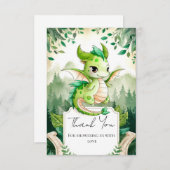 Happy Dragon Baby shower Bedankkaart (Voorkant / Achterkant)