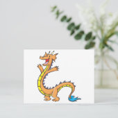 Happy Dragon Cartoon Briefkaart (Staand voorkant)