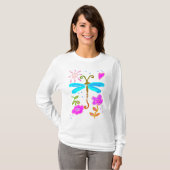 Happy Dragonfly Abstracte kunst Draag T-shirt (Voorkant volledig)