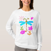 Happy Dragonfly Abstracte kunst Draag T-shirt (Voorkant)