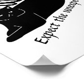 Happy Dragonfly Angry Cat grappig zwart Poster (Hoek)