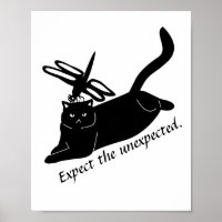 Happy Dragonfly Angry Cat grappig zwart