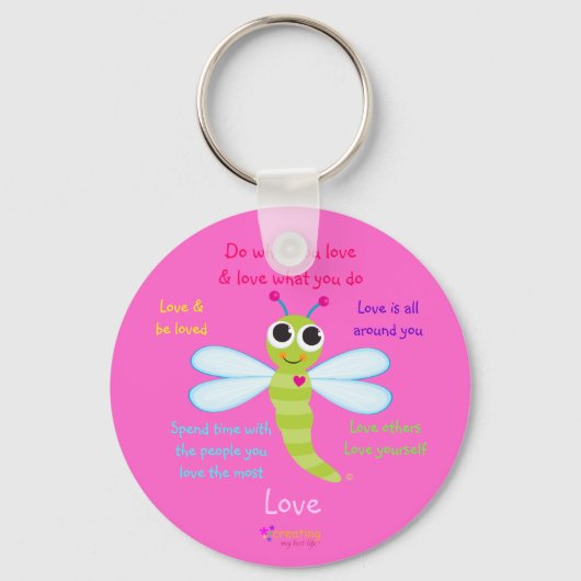 Happy Dragonfly "Love"-Sleutelhanger Sleutelhanger (Voorkant)