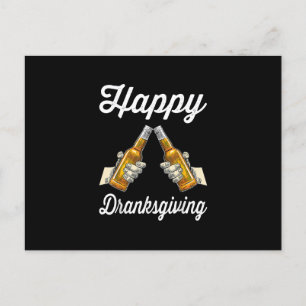 Happy Dranksgiving Beer Wine Drinker Thanksgiving Aankondigingskaart