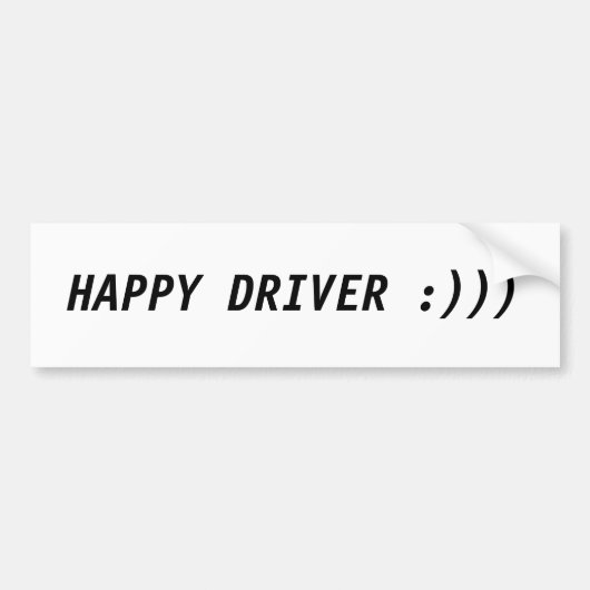 Happy Driver Bumpersticker (Voorkant)
