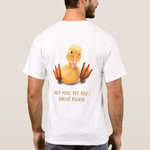 Happy Duck Funny T-Shirt - Aangepaste tekst en kle