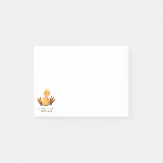 Happy Duck Glimlach Grappig Post-it® Notes (Voorkant)