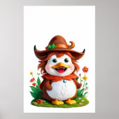 Happy duck met een Pet | AI Art Poster (Voorkant)