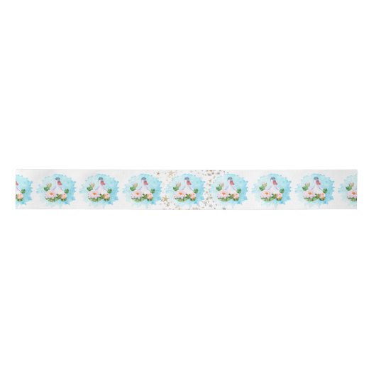 Happy Duck Satin Ribbon Satijnen Lint (Voorkant)