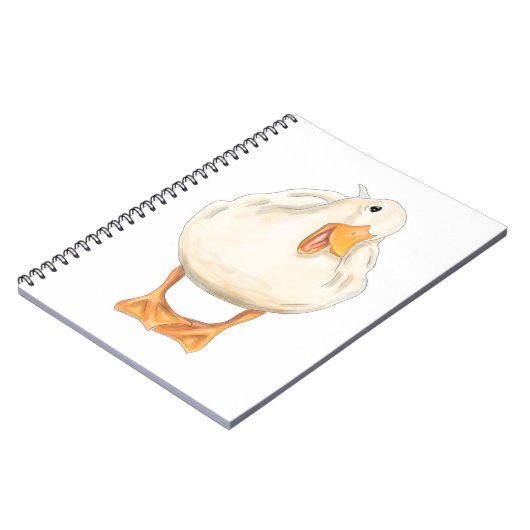 Happy Duck, Schattig Dier, Originele kunst, waterv Notitieboek (Linkerzijde)
